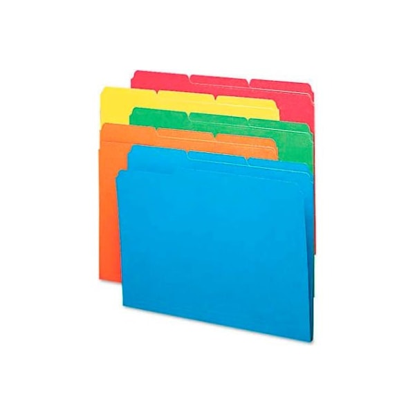 Smead Smead File Folders, 1/3 Cut Top Tab, Letter, Bright Assorted Colors, 100/Box 11943 - main